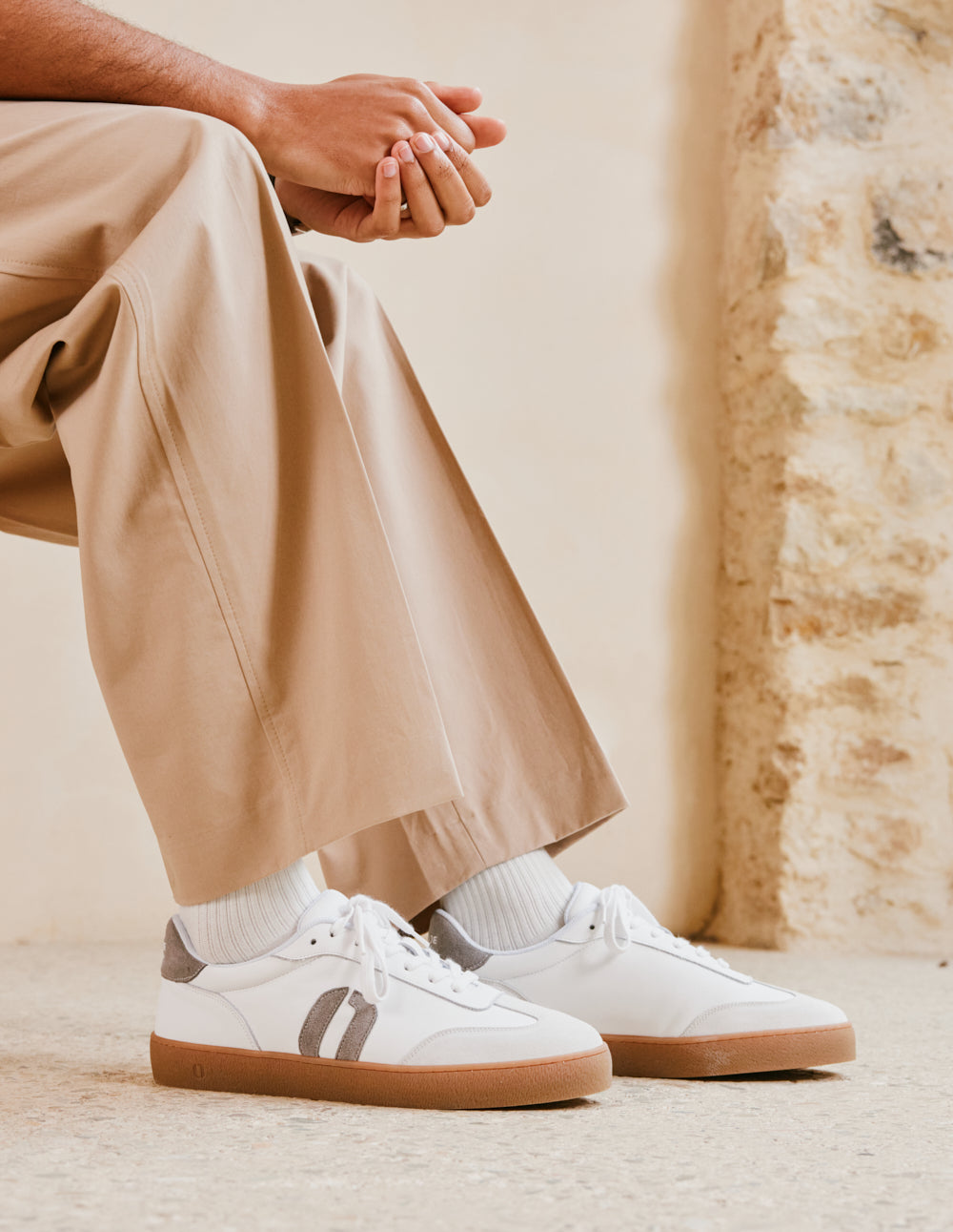 basket cuir homme blanche