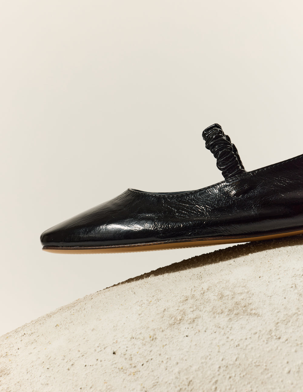 Serra Ballerinas - Black Pleated Leather