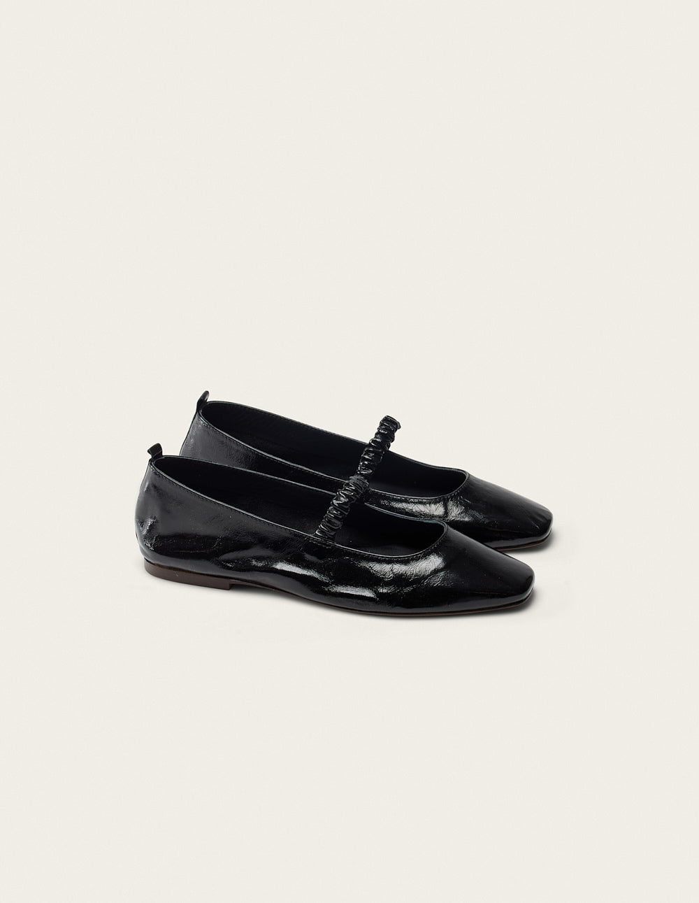 Serra Ballerinas - Black Pleated Leather