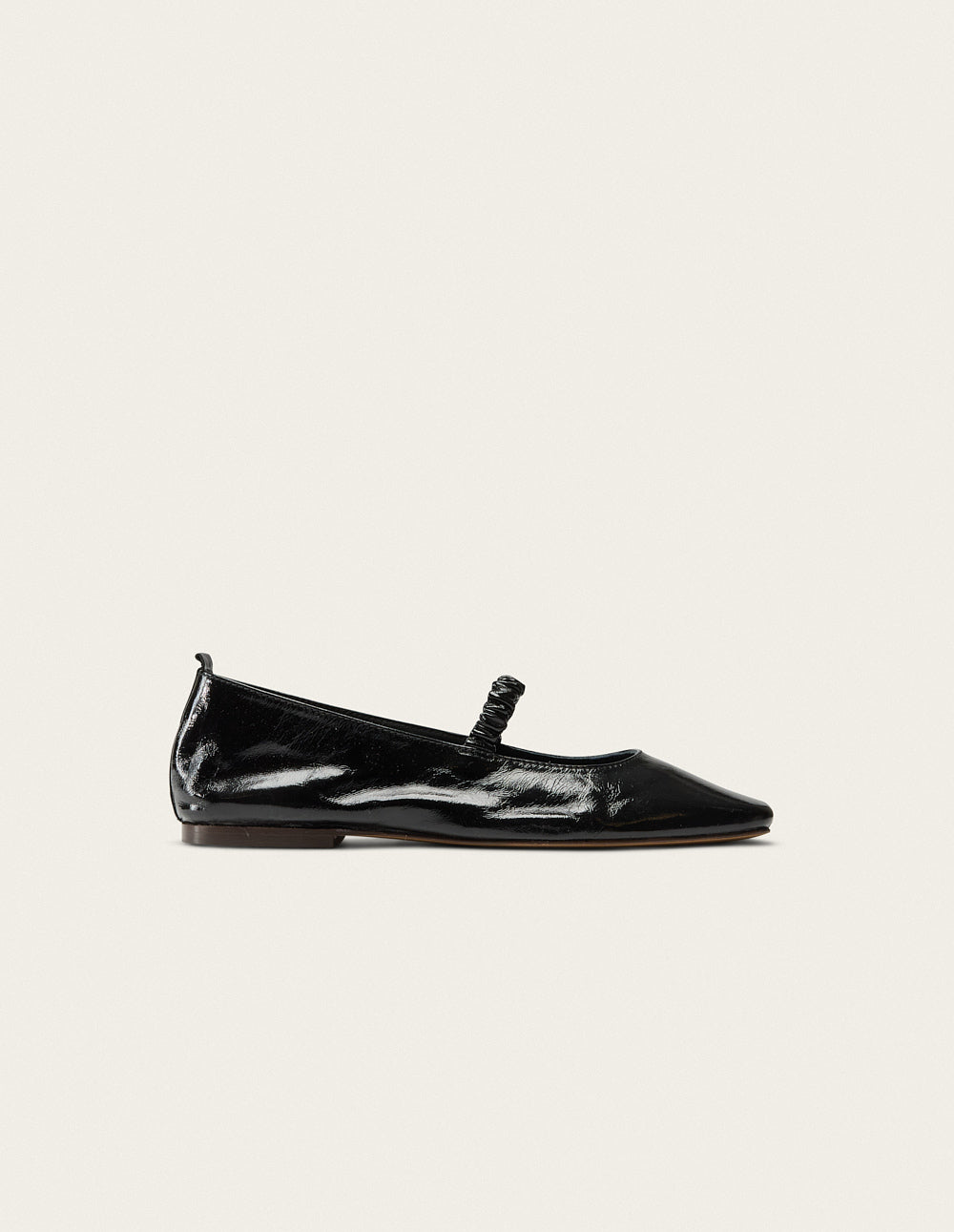 Serra Ballerinas Black Pleated Leather