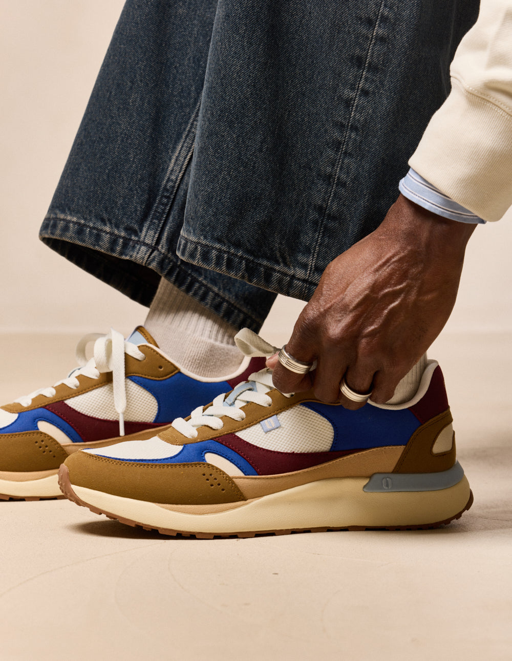 Anael low-top trainers - Brown, blue, burgundy