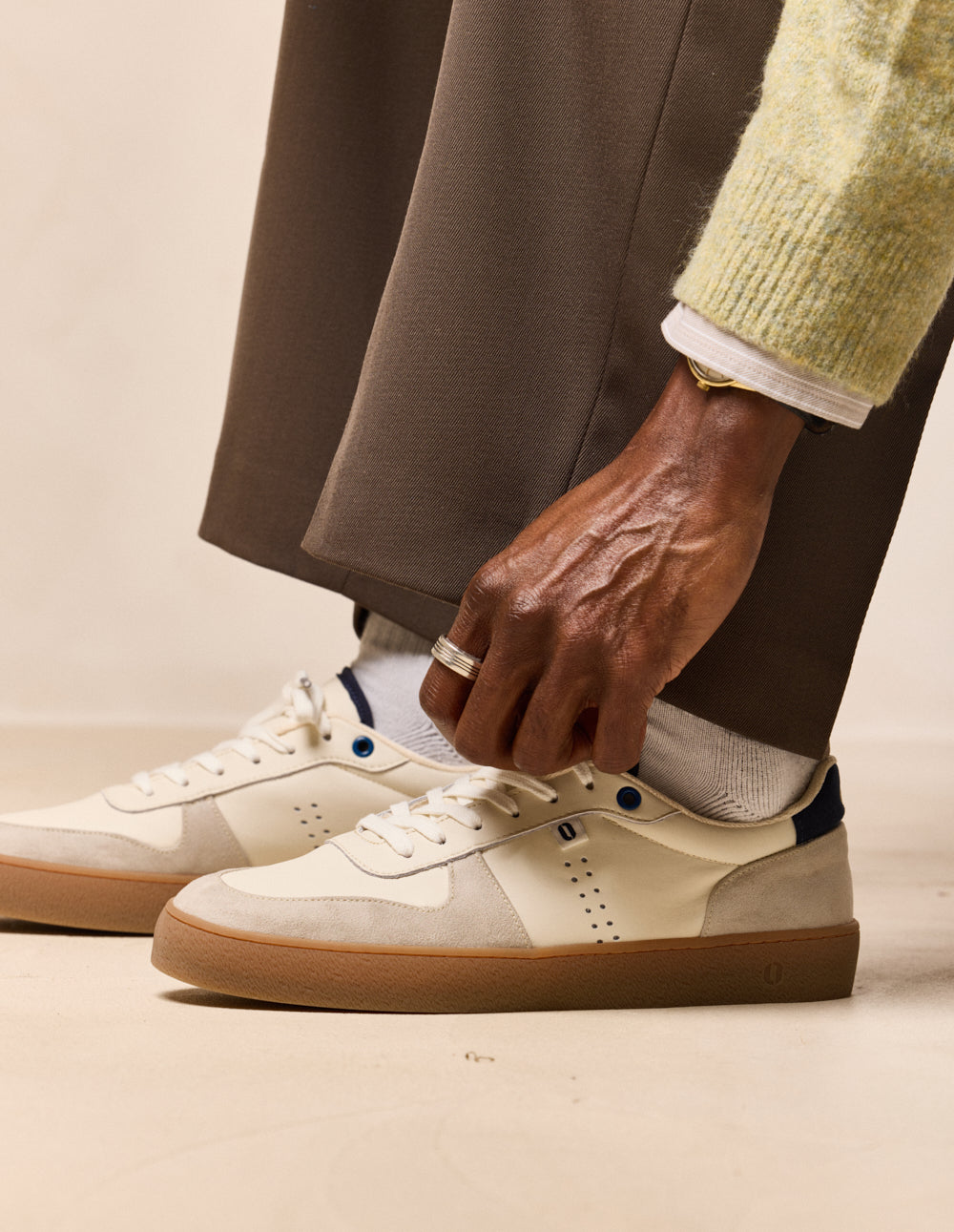 Baskets basses Arthur - Écru marine