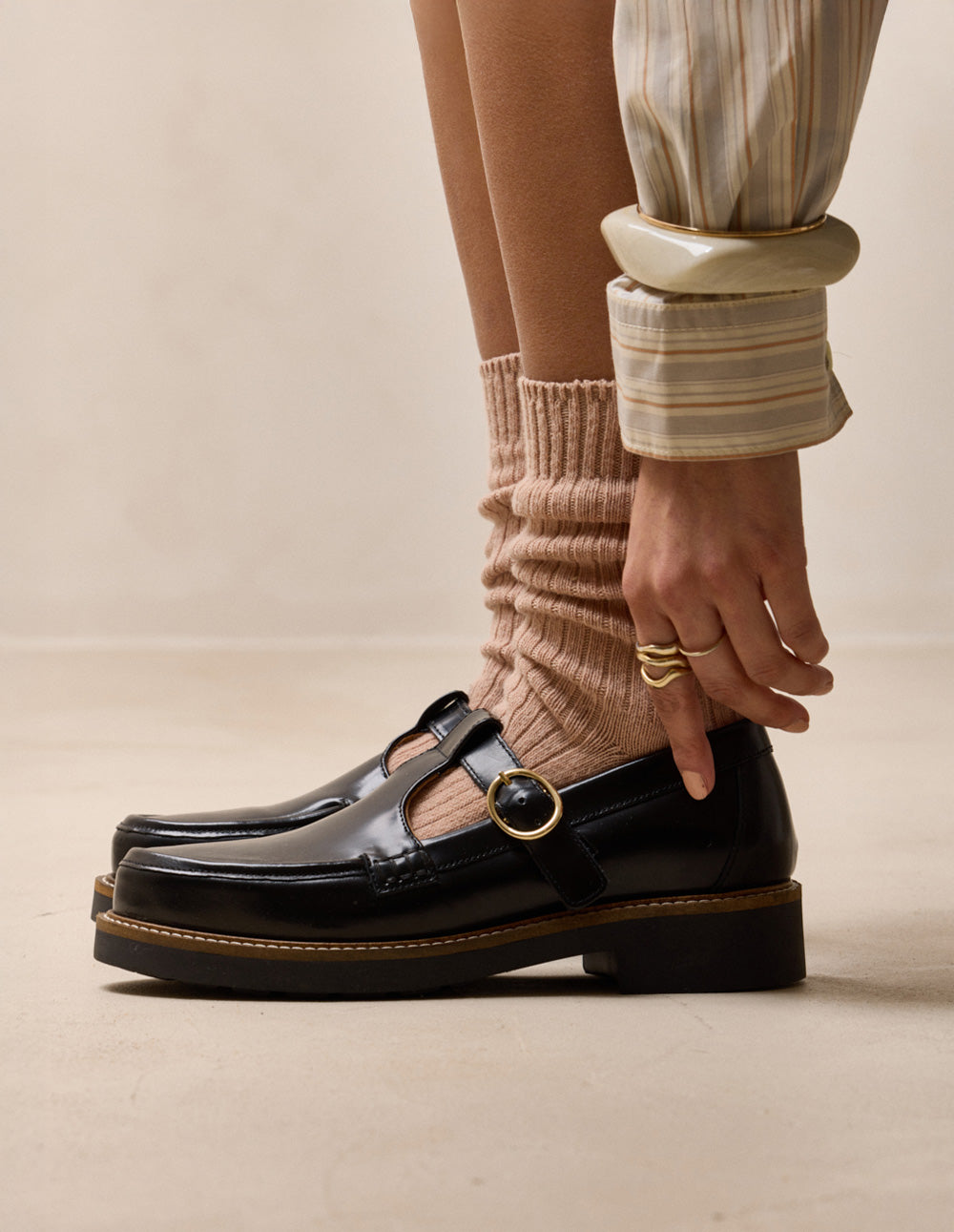 Derbies Carmen - Cuir box noir