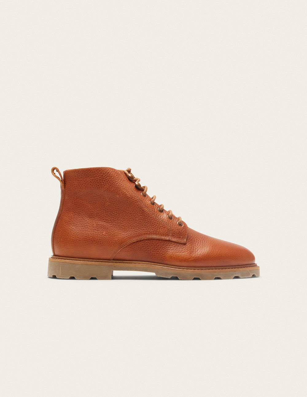 Boots Eugène - Grained cognac pull up leather
