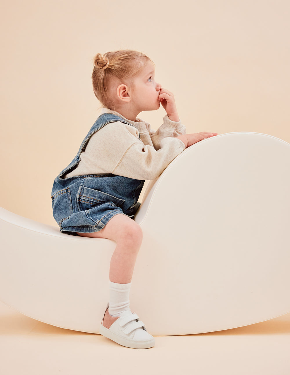 Baskets Enfants René Junior - Blanc rose