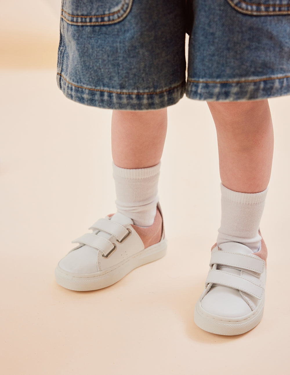 Baskets Enfants René Junior - Blanc rose