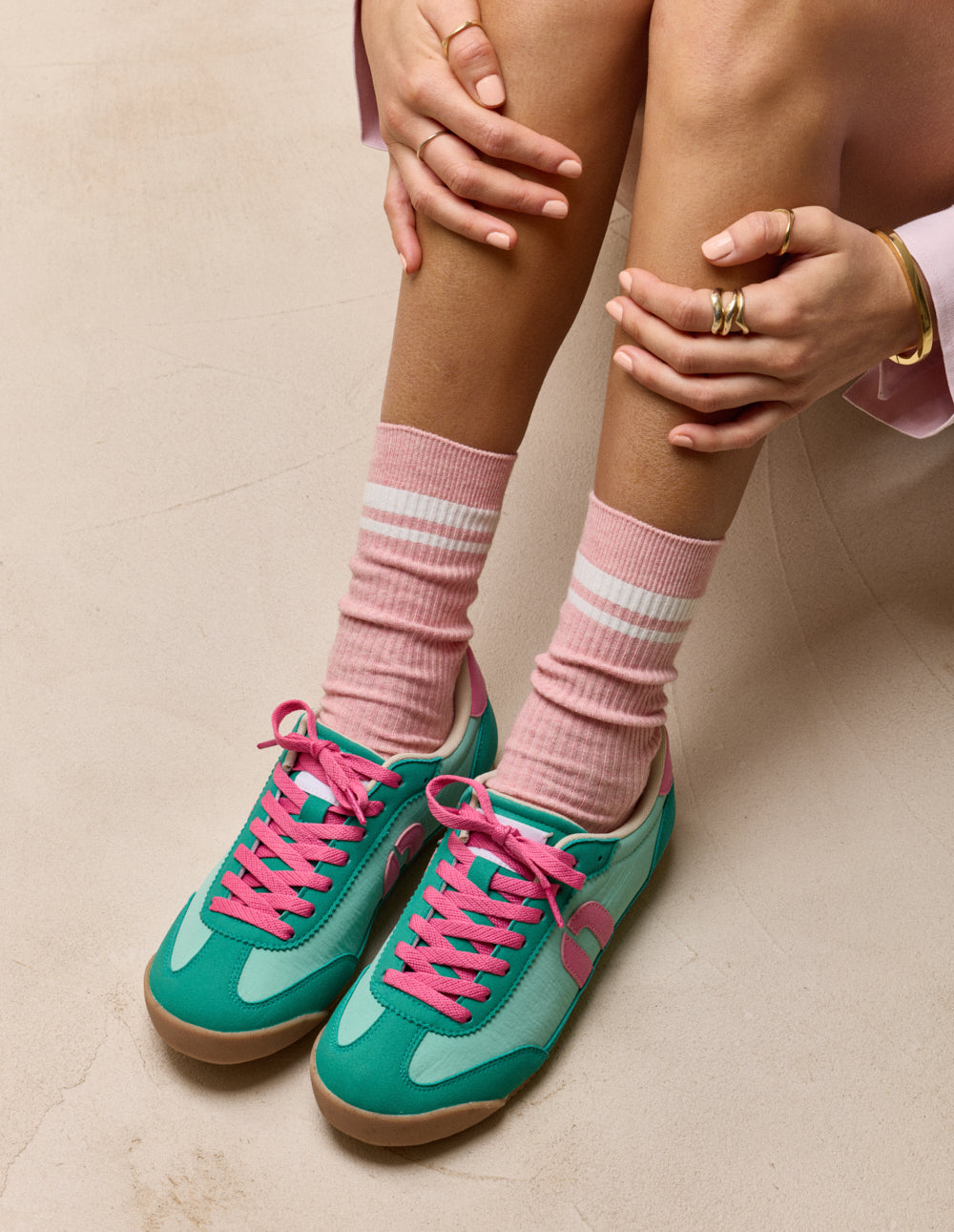 Baskets basses Riya - Vert rose