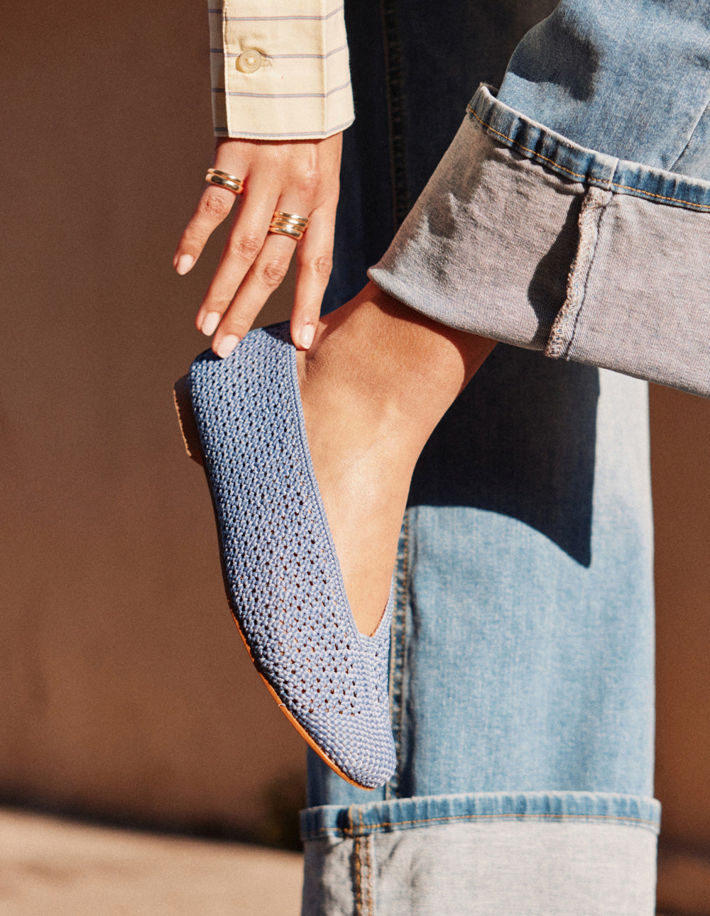 Mahi Ballerinas - Blue Braided