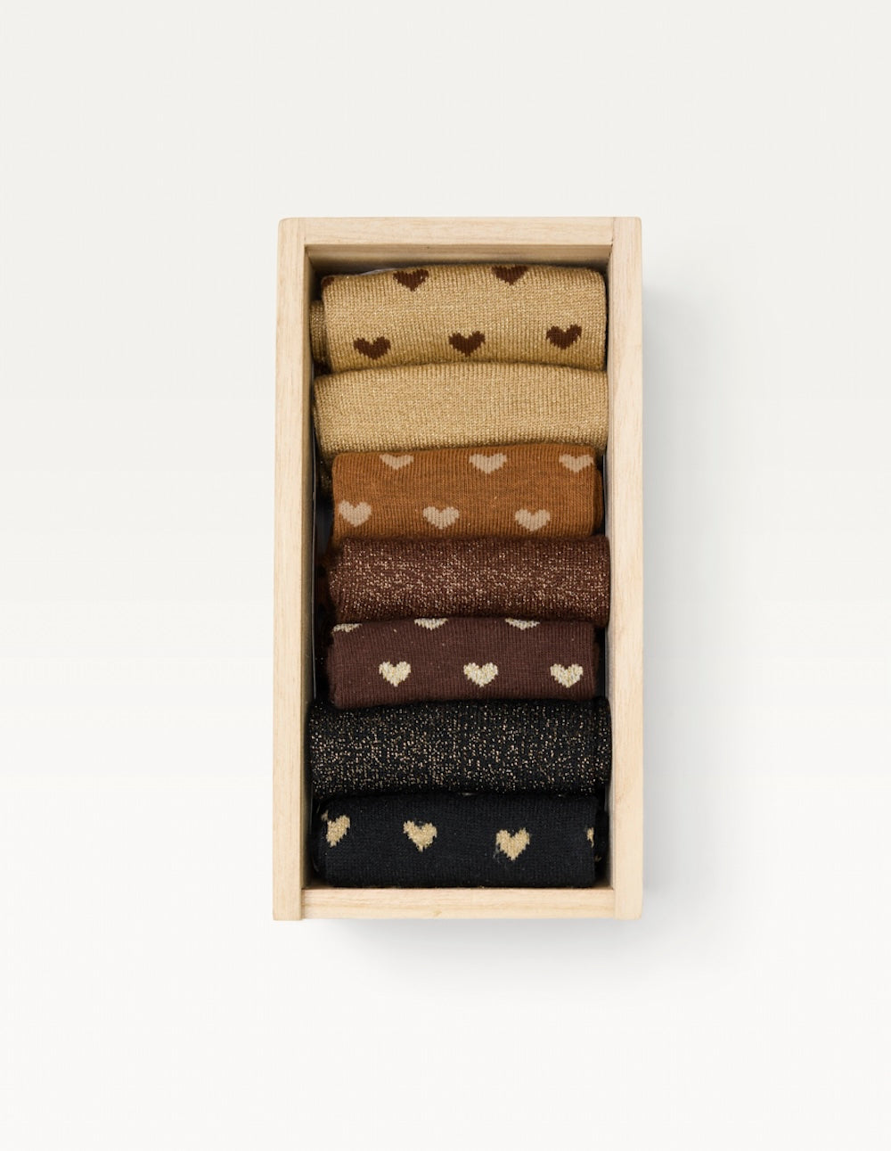 Coffret de 7 chaussettes - Chaussettes cœur paillettes