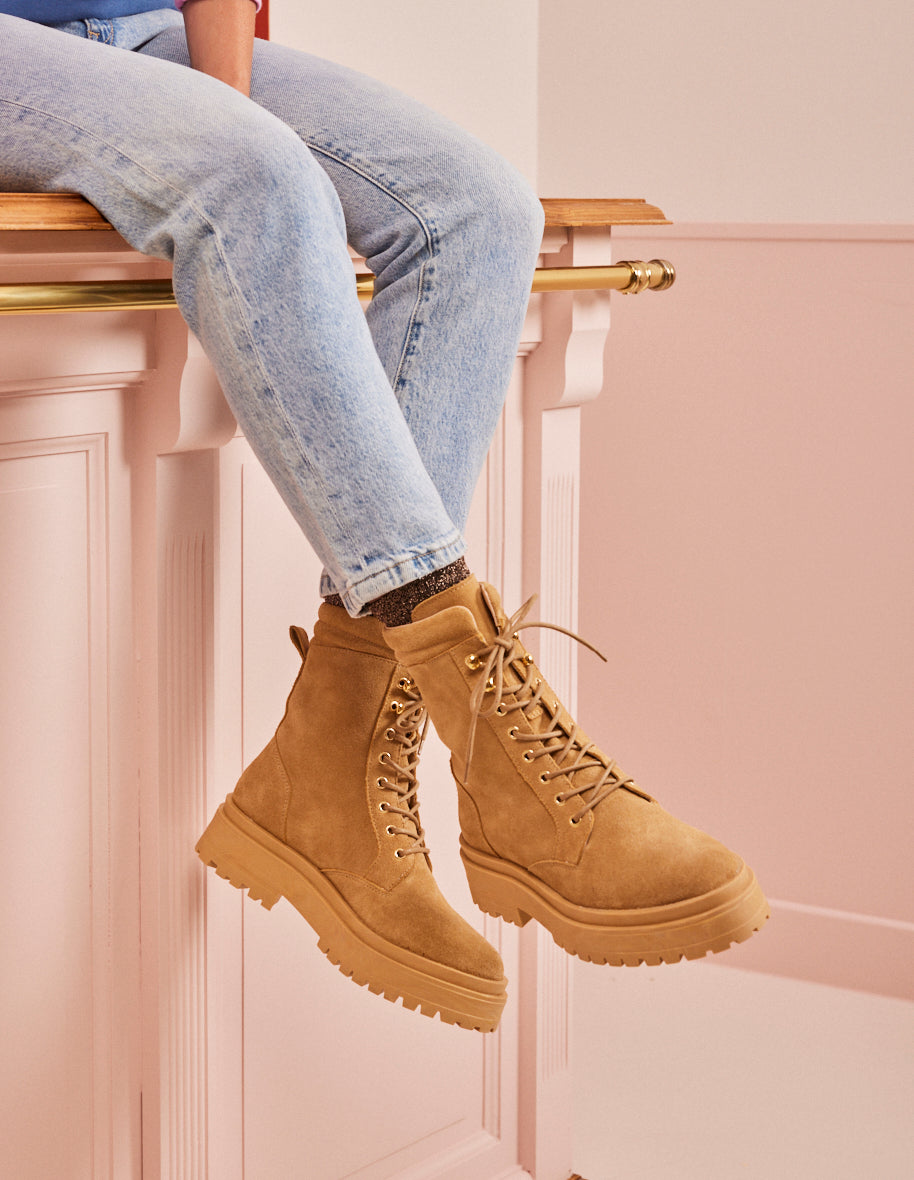 Bottines a lacets Tamara Suede sable