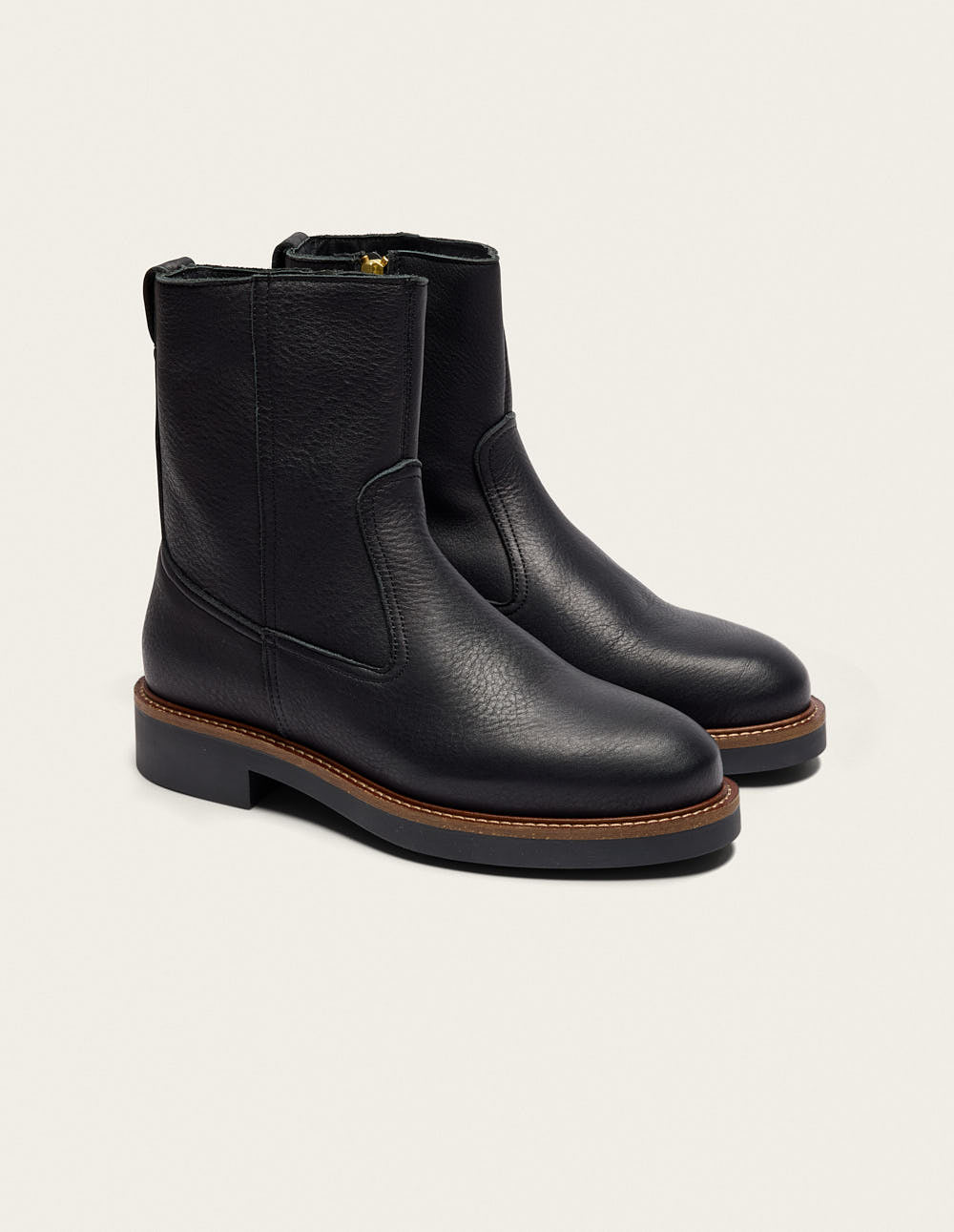 Bottines Aris - Cuir grainé noir