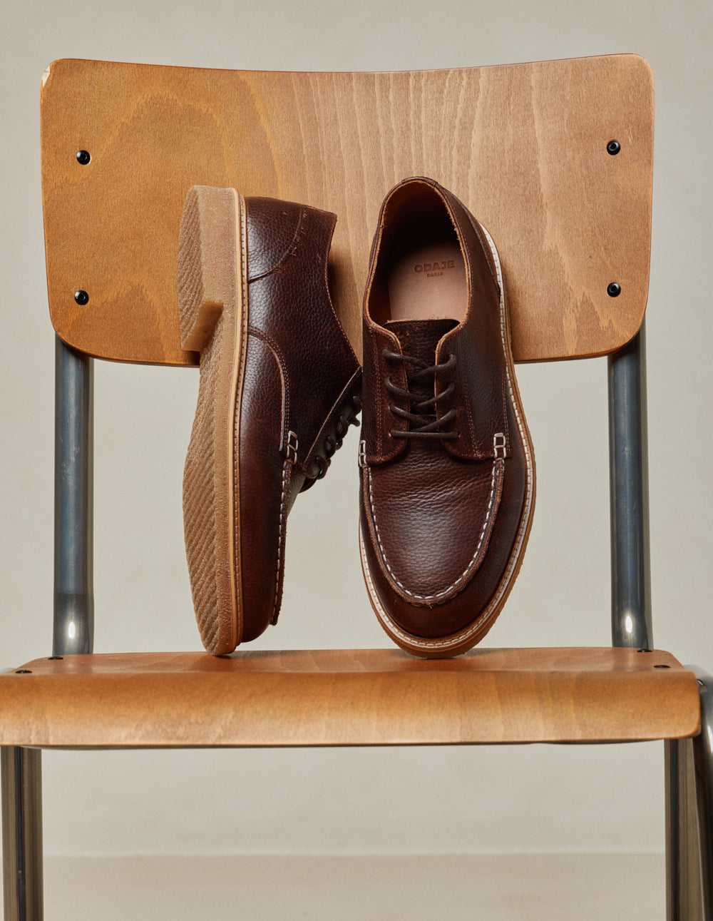 Derbies Alwin - Cuir pull-up grainé marron
