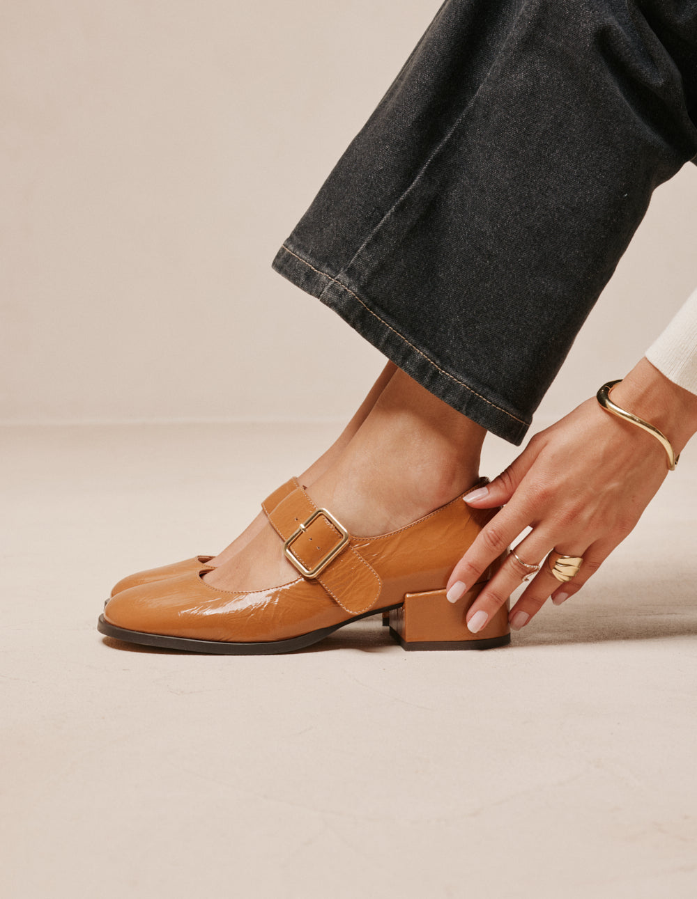 Amari pumps - Camel pleated leather