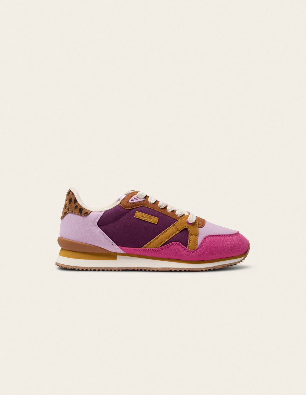 Baskets Andrée - Bordeaux lilas camel