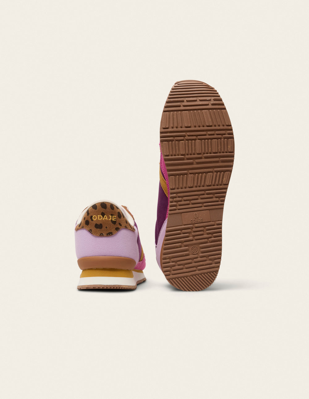 Baskets Andrée - Bordeaux lilas camel