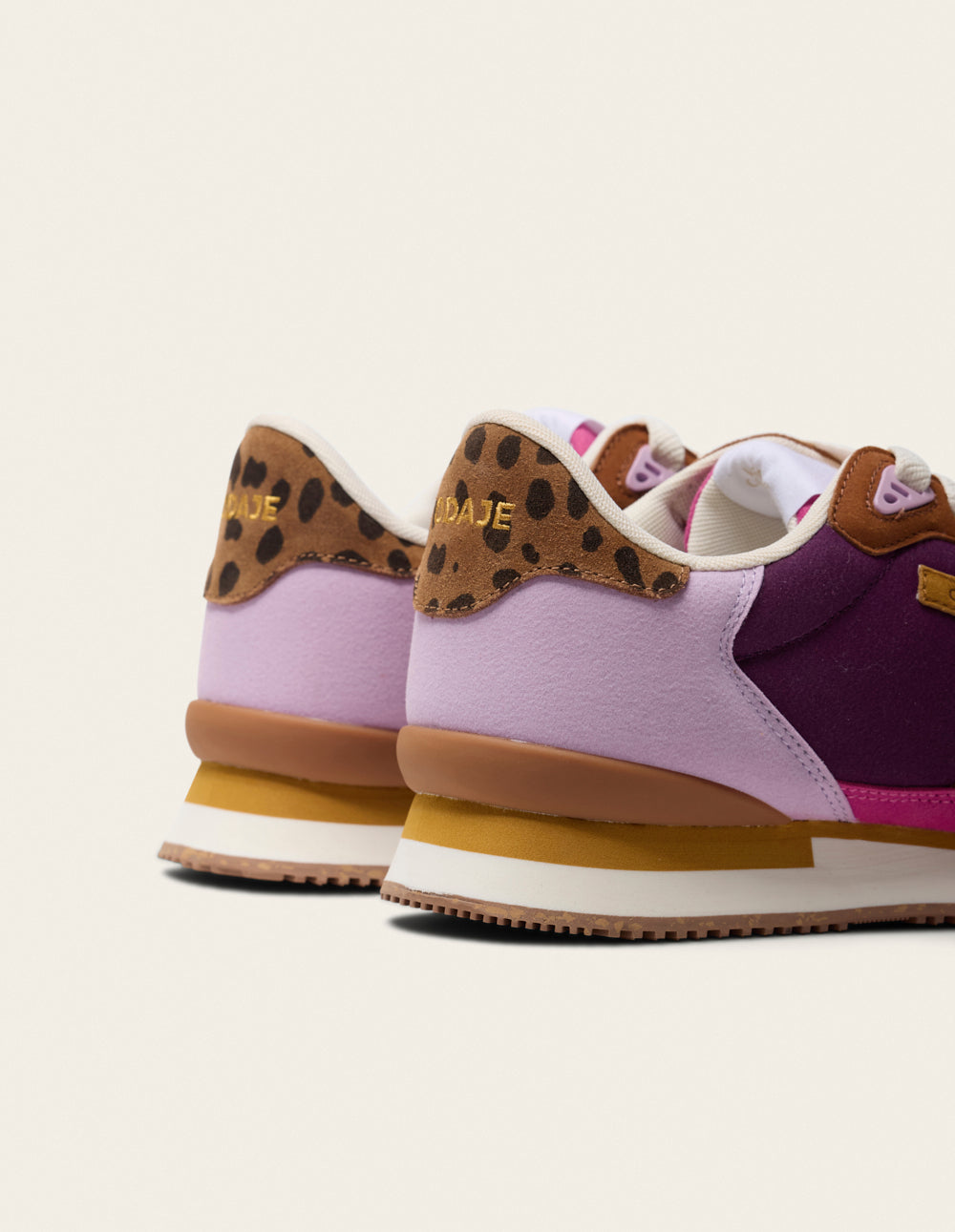 Baskets Andrée - Bordeaux lilas camel