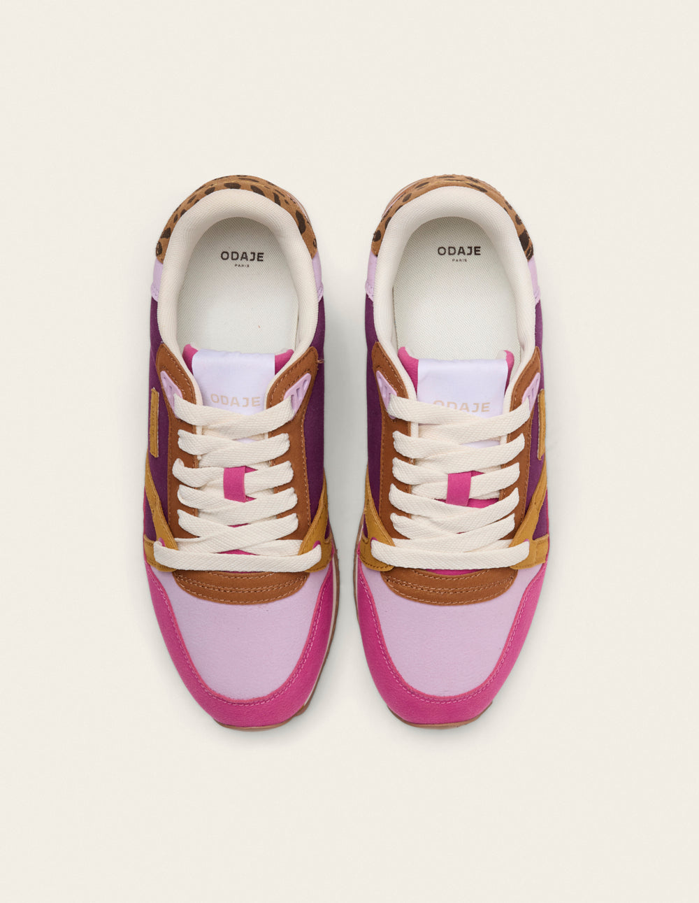 Baskets Andrée - Bordeaux lilas camel
