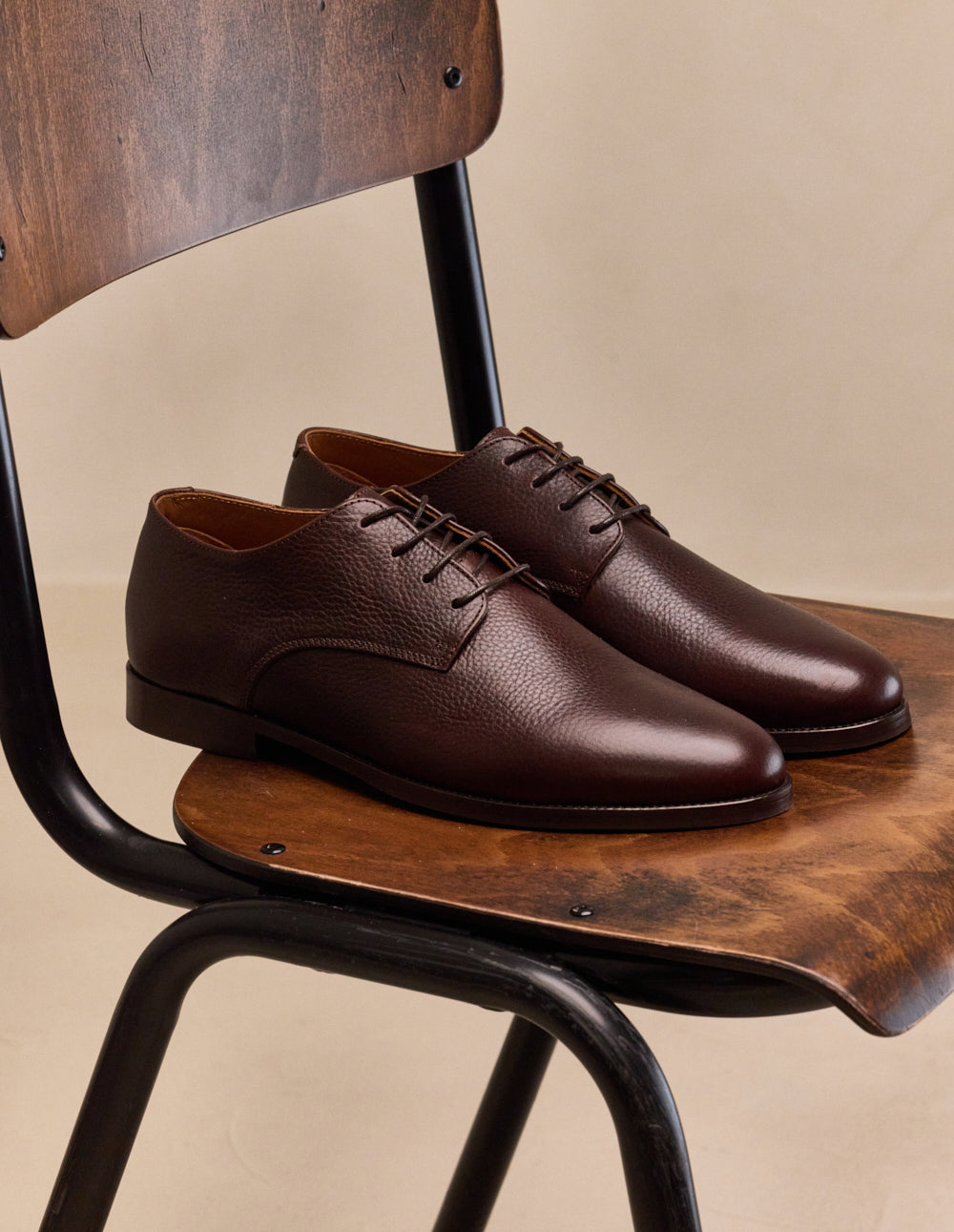 Antonin Derbies - Brown grained pull-up leather