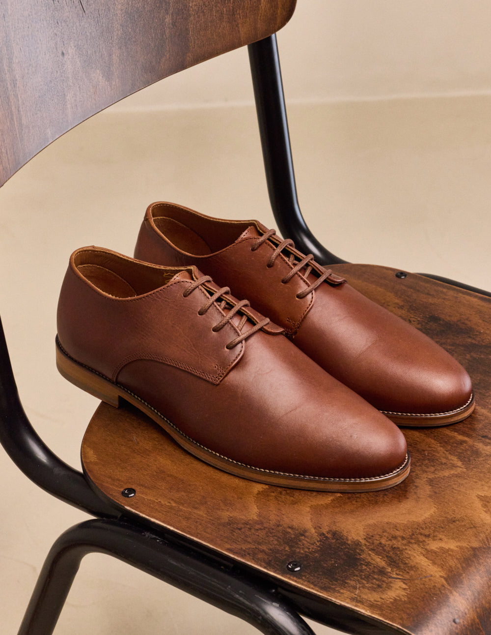 Derbies Antonin - Cuir pull-up terracotta