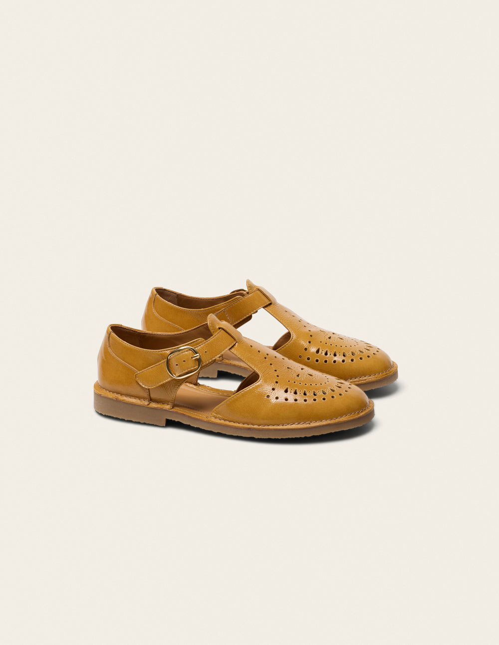Ario Debry - Camel patent pleated leather