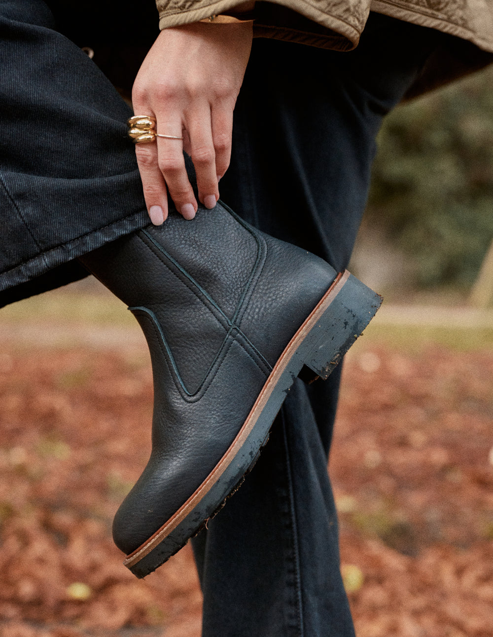 Bottines Aris - Cuir grainé noir
