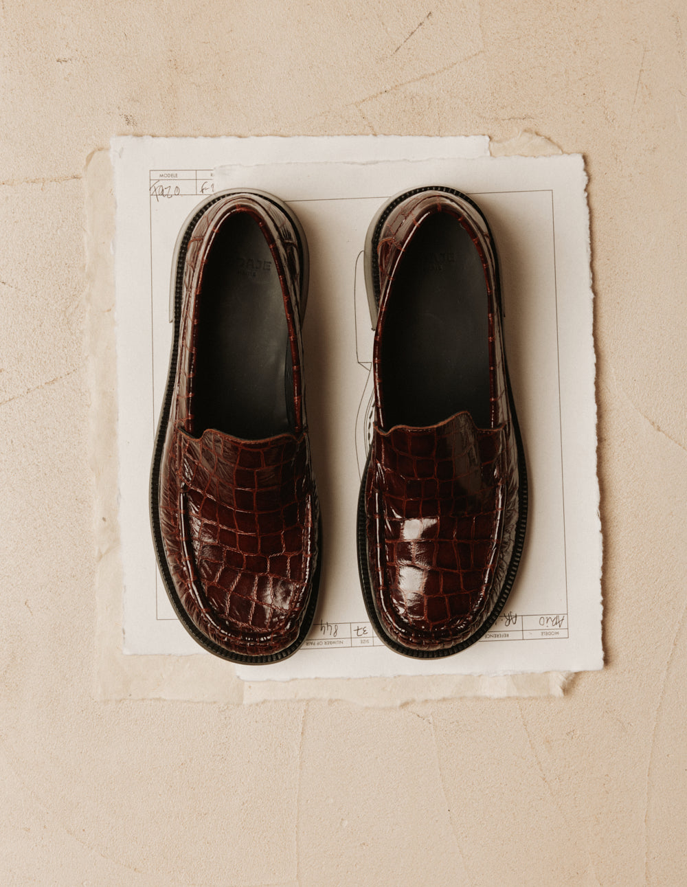 Auri loafers - Brown crocodile leather