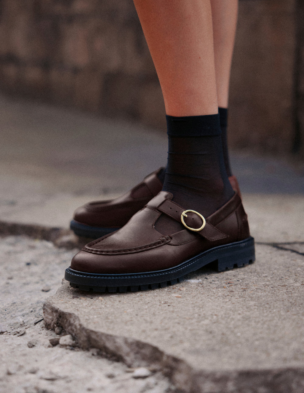 Derbies Ayro - Cuir pull-up marron