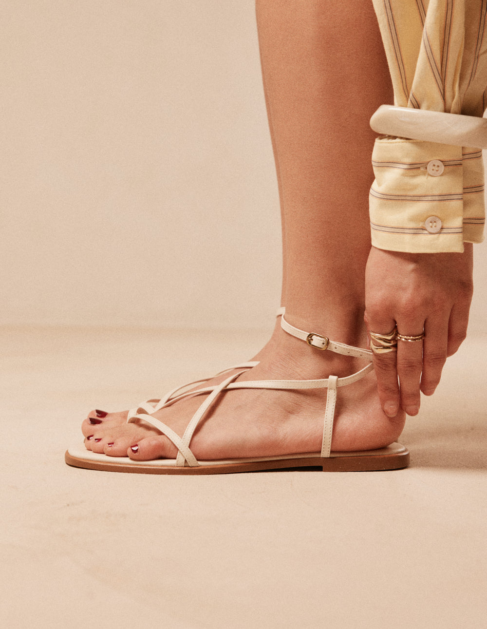 Bayli Sandals - Off-white leather