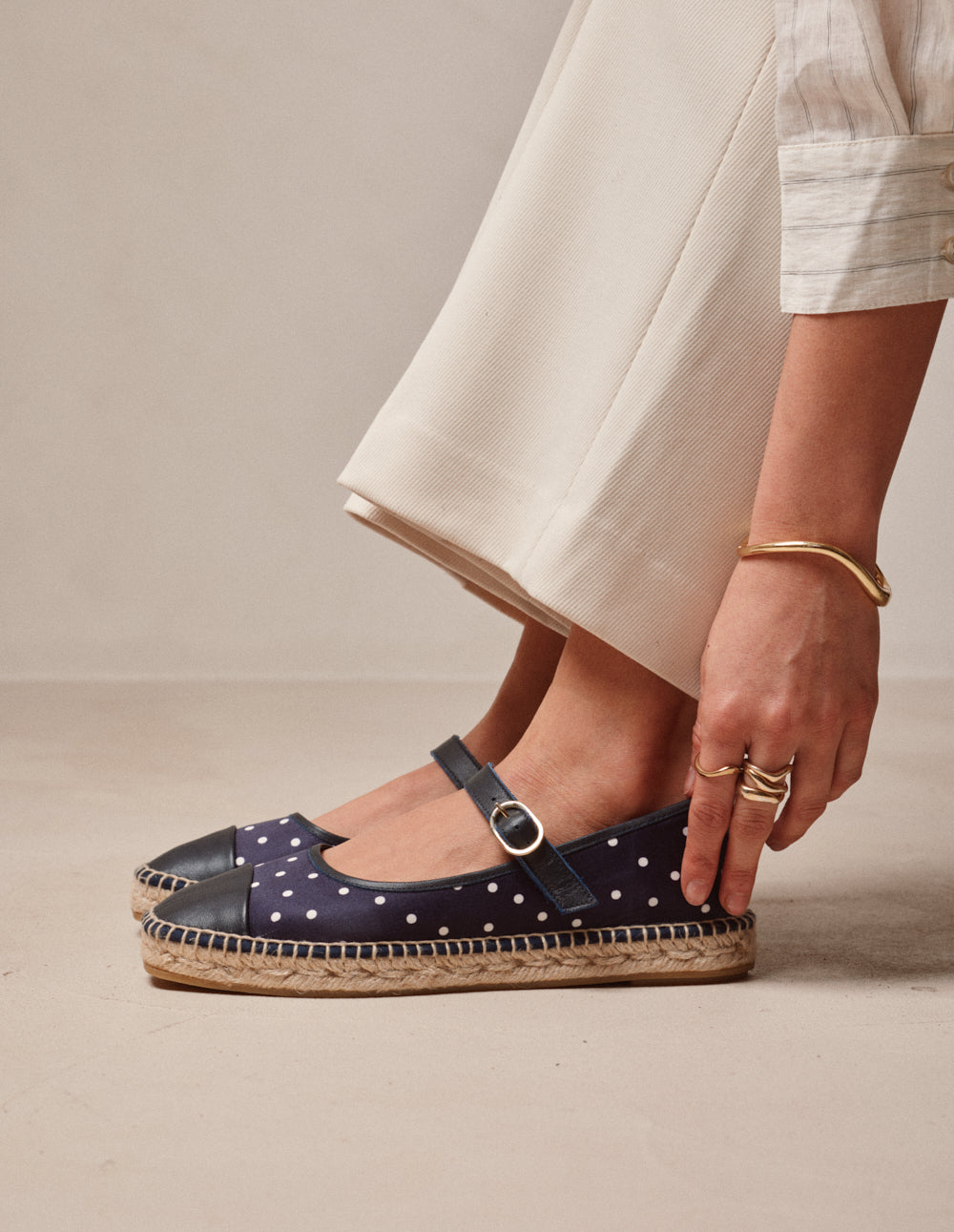 Espadrilles Bebi - Pois marine