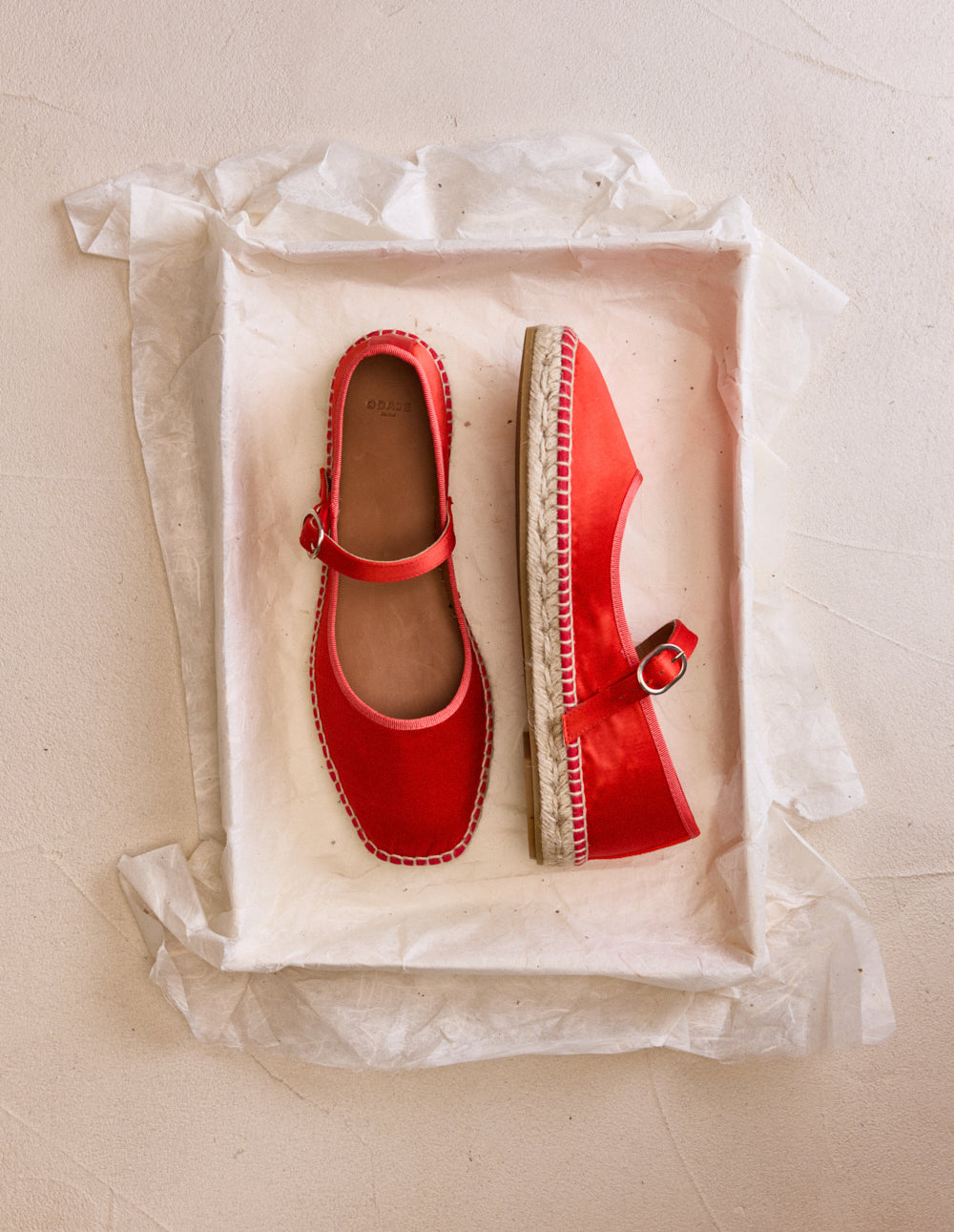Espadrilles Bebi - Satin rouge