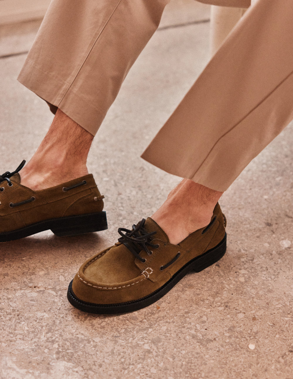 Chaussures Bateau Beno - Suède kaki