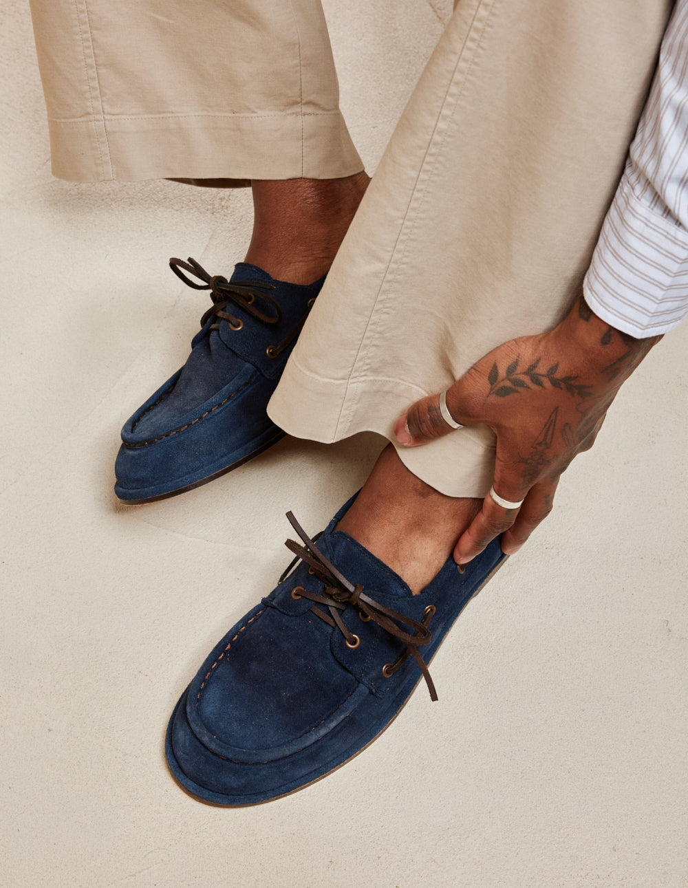 Bosan Boat Shoes - Navy Suede