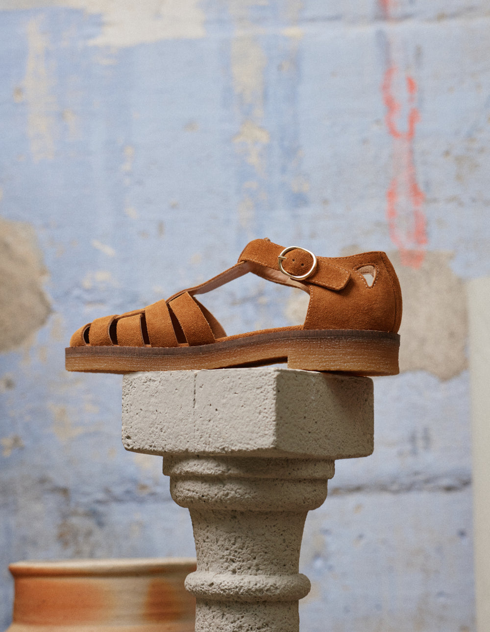 Sandales Charlie - Suède ambre