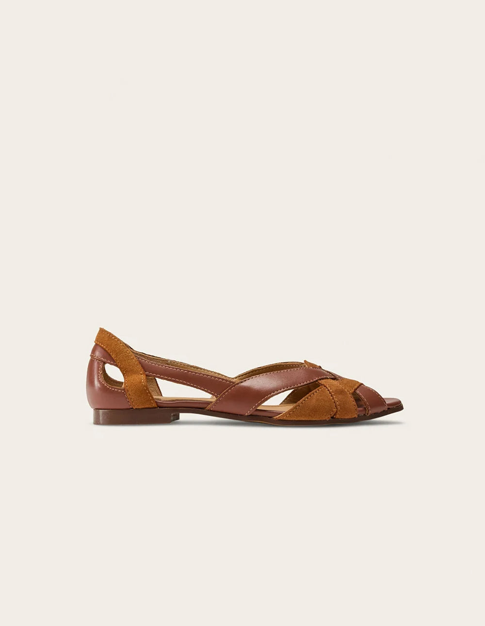 Clémentine sandals - Brown Leather and Suede