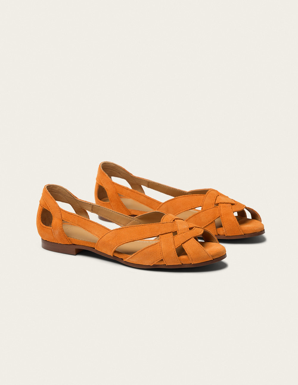 Clementine Sandals - Orange Suede