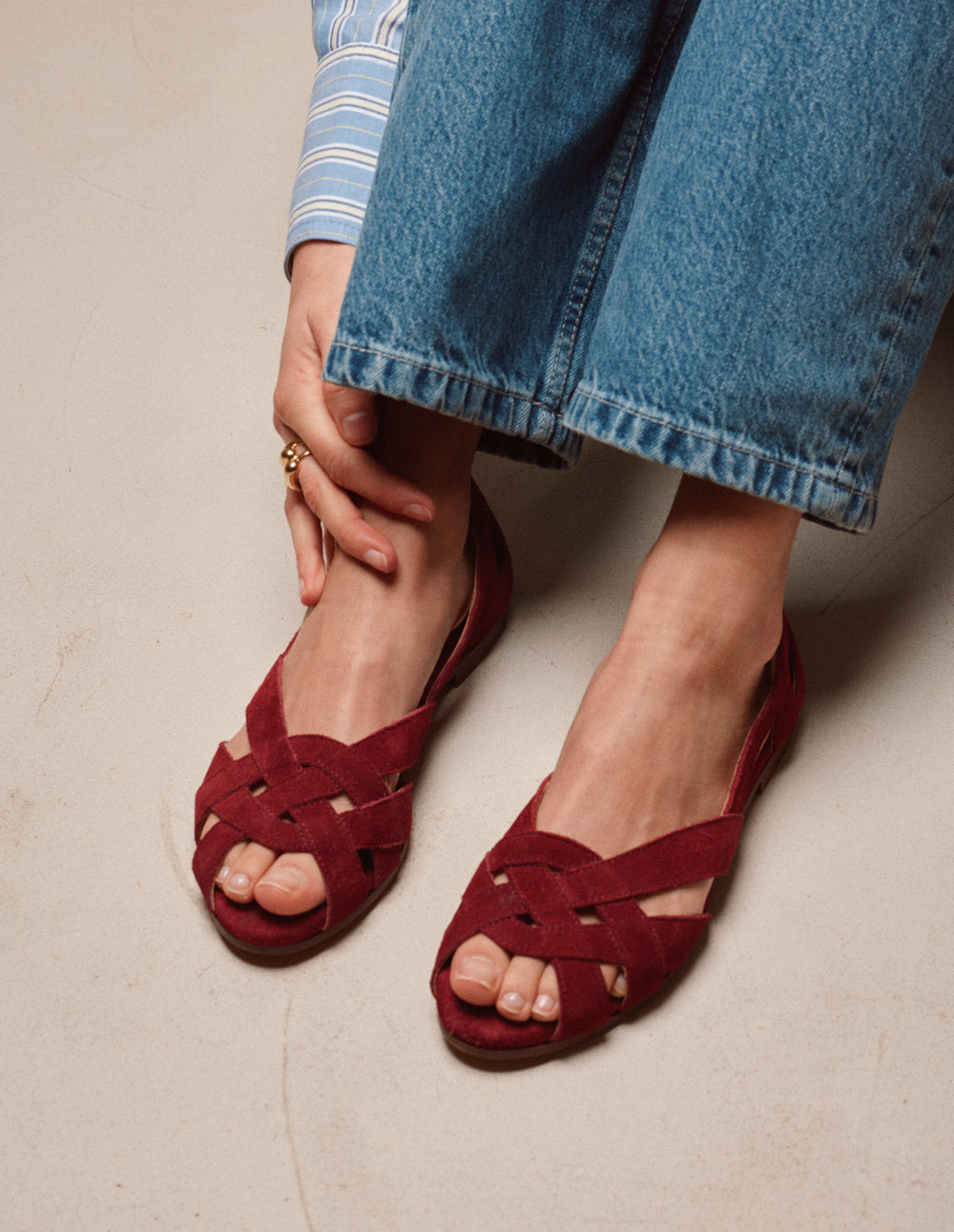 Clementine Sandals - Purple Suede