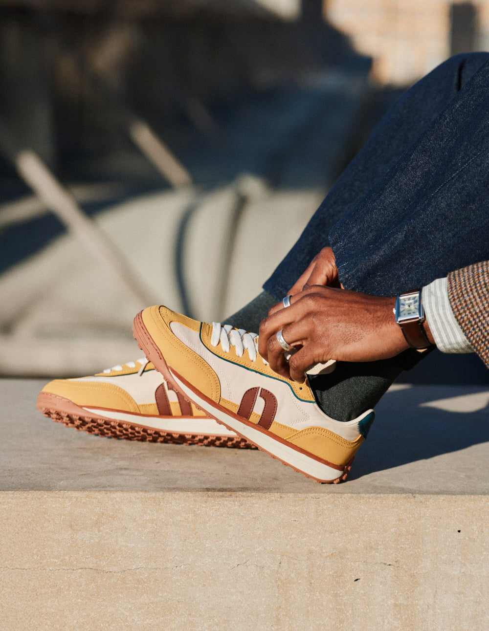 Baskets basses Crest - Camel beige marron