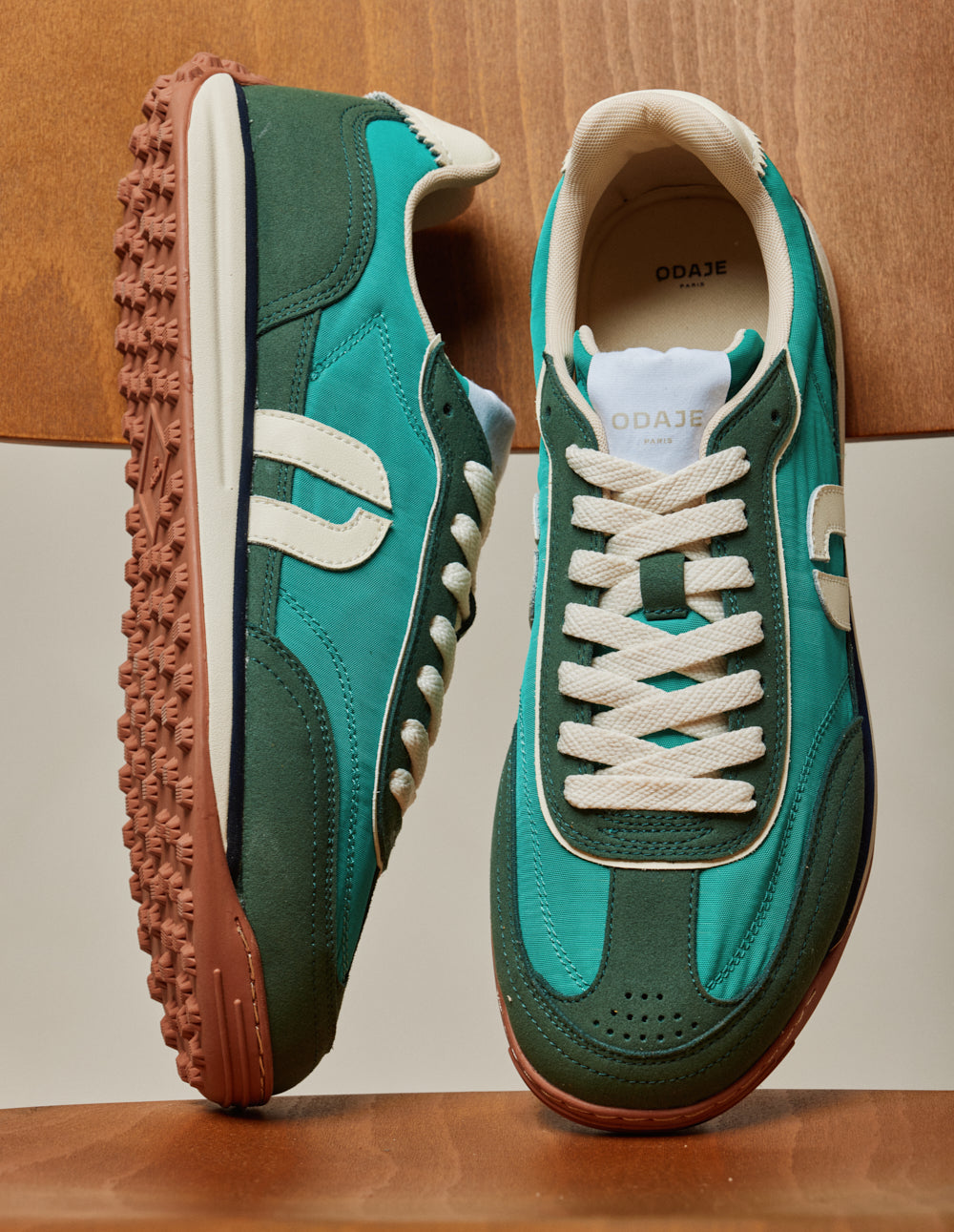 Crest low-top trainers - Khaki green ecru