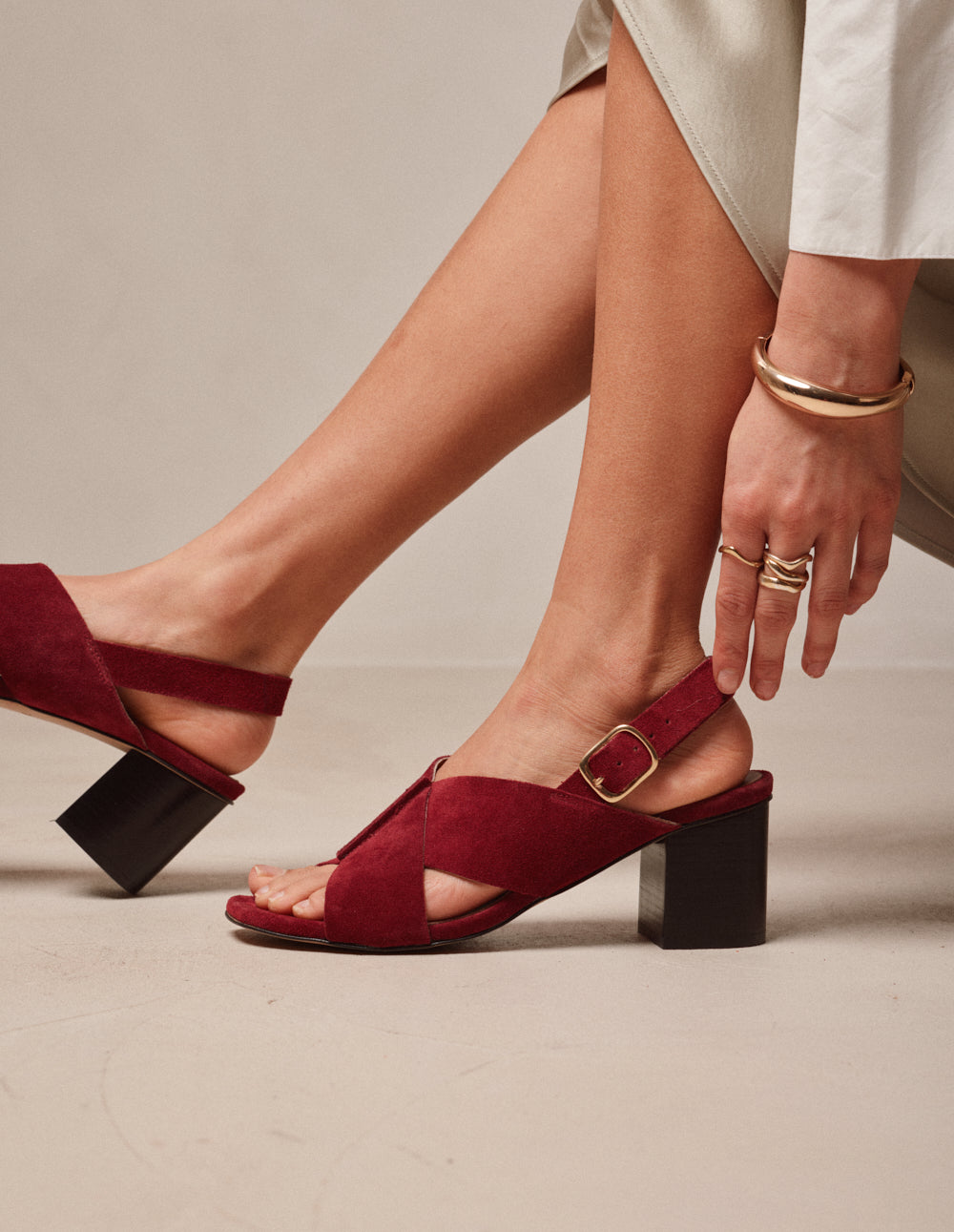 Dea heeled sandals - Purple suede