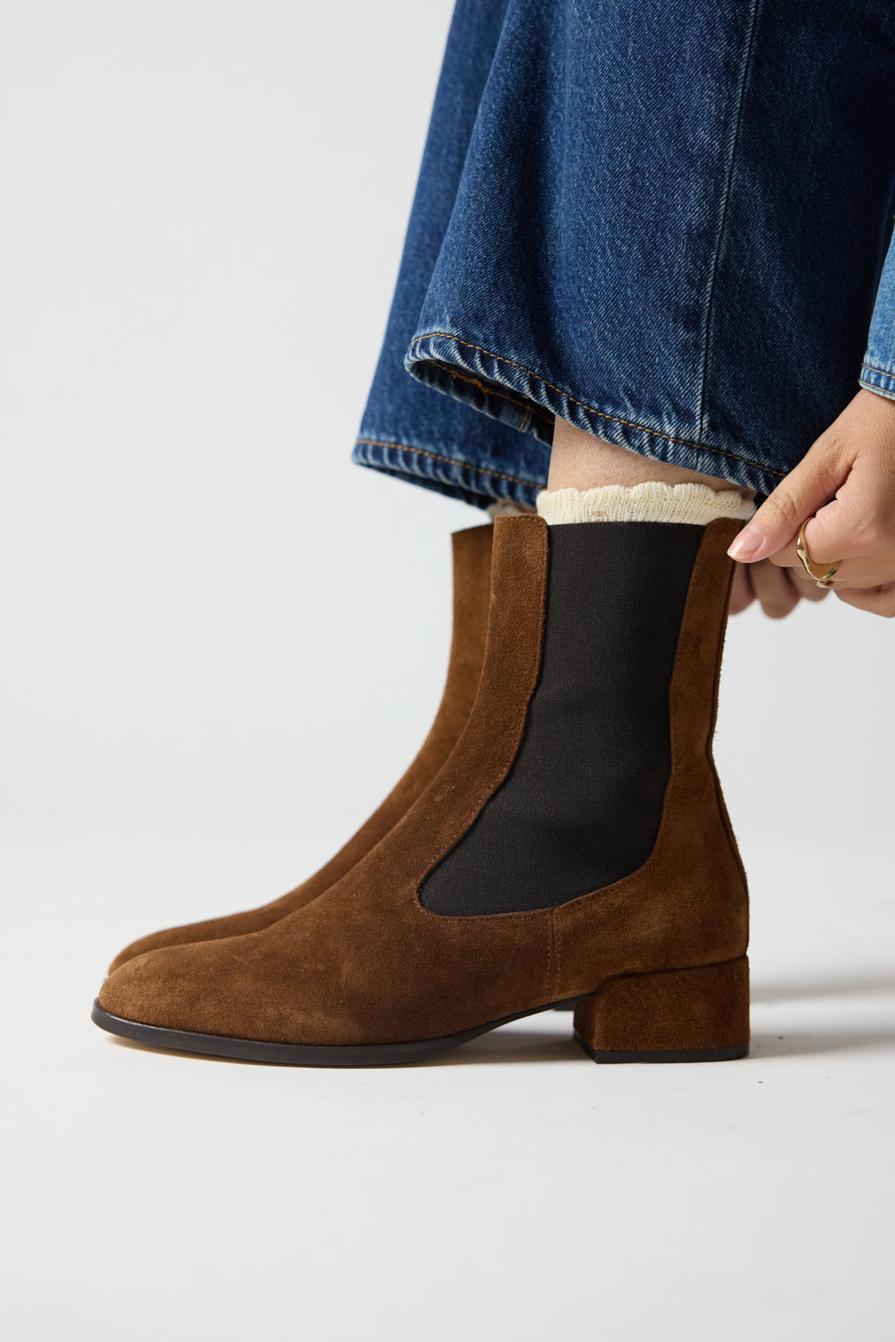 Delina ankle boots - Brown suede