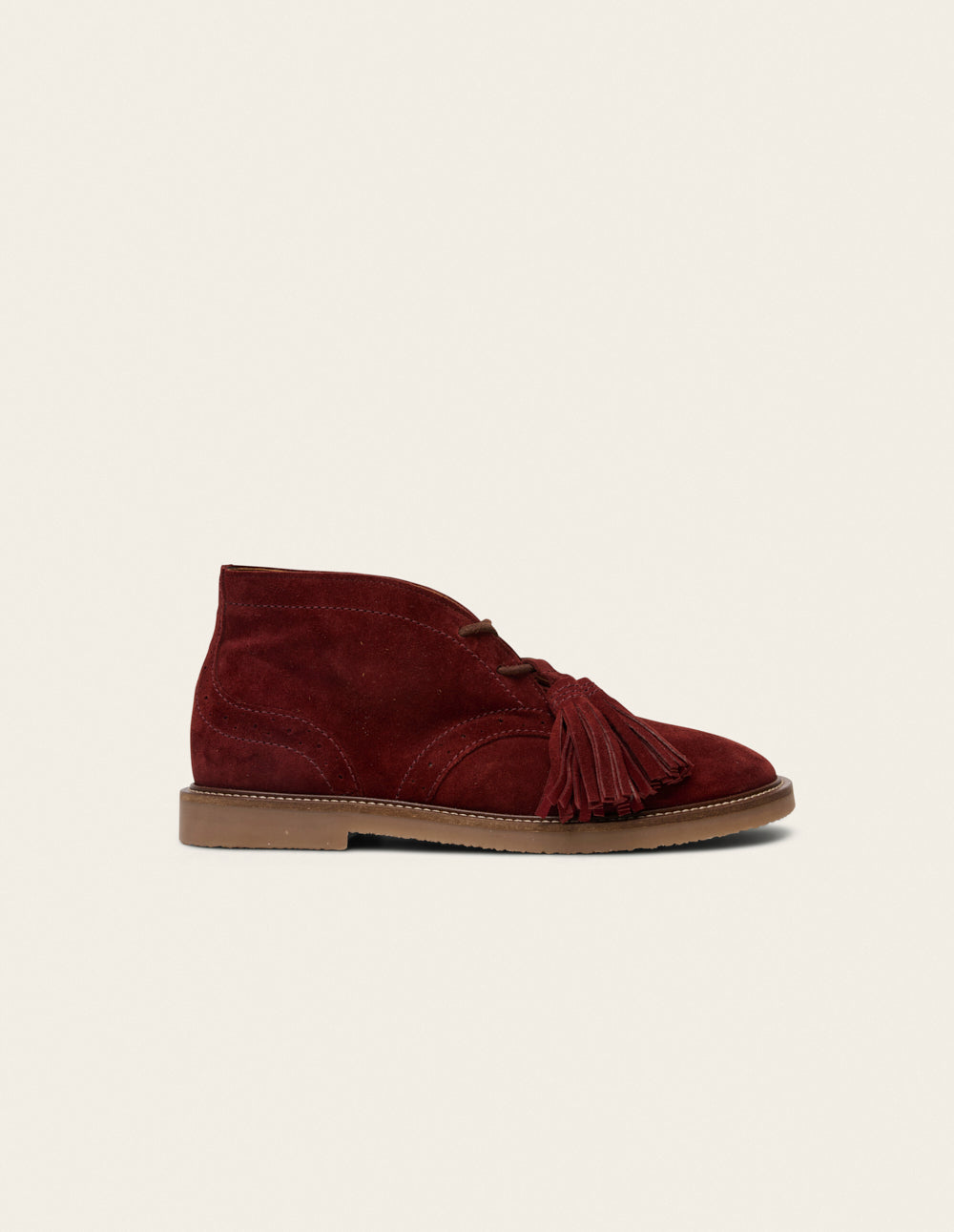 Bottines à lacets Dezi - Suède bordeaux