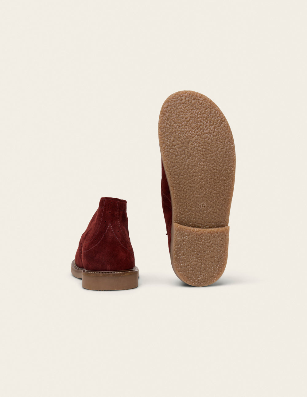 Bottines à lacets Dezi - Suède bordeaux