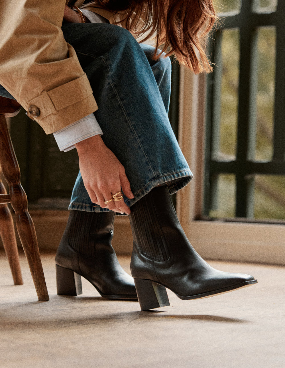 Bottines à talons Divo - Cuir noir