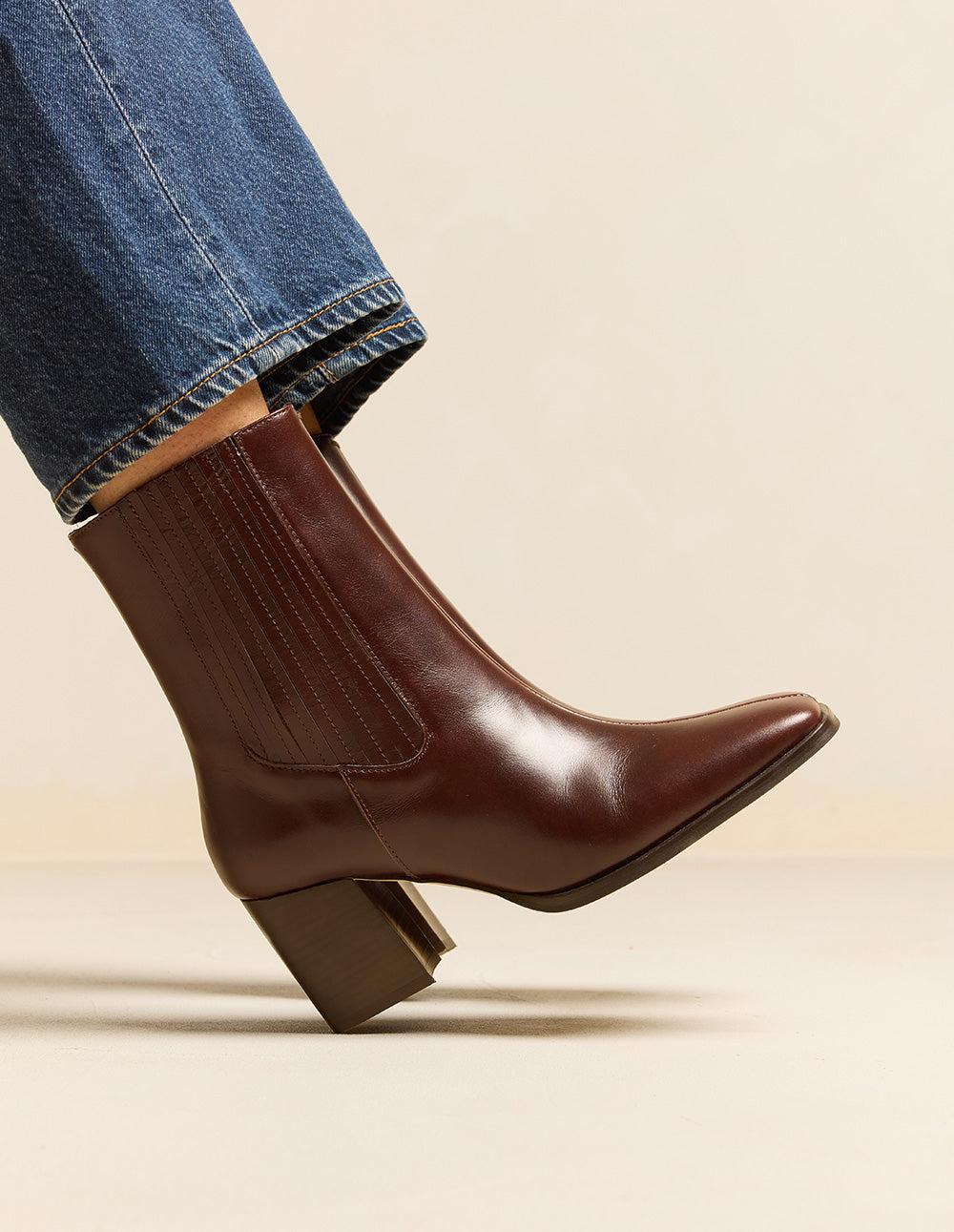 Bottines à talons Divo - Cuir marron