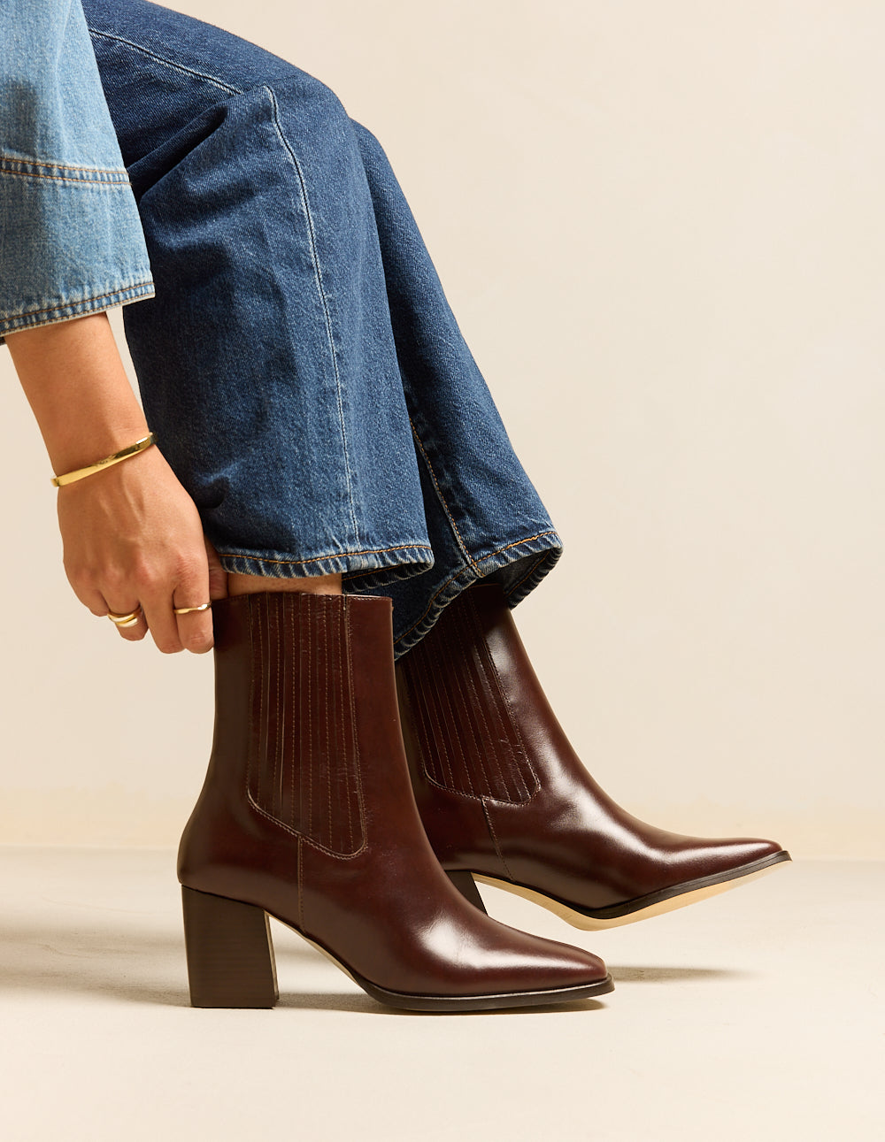 Divo Heeled Ankle Boots - Brown Leather