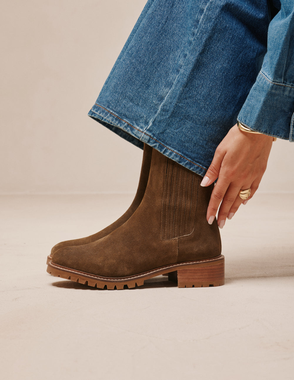 Dorianne Ankle boots - Khaki suede
