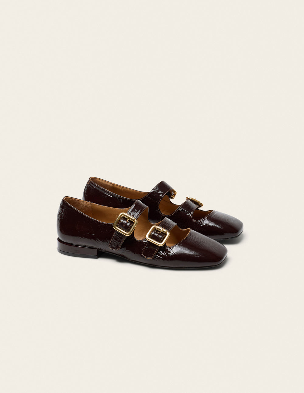 Fazo ballet flats - Brown Pleated Leather