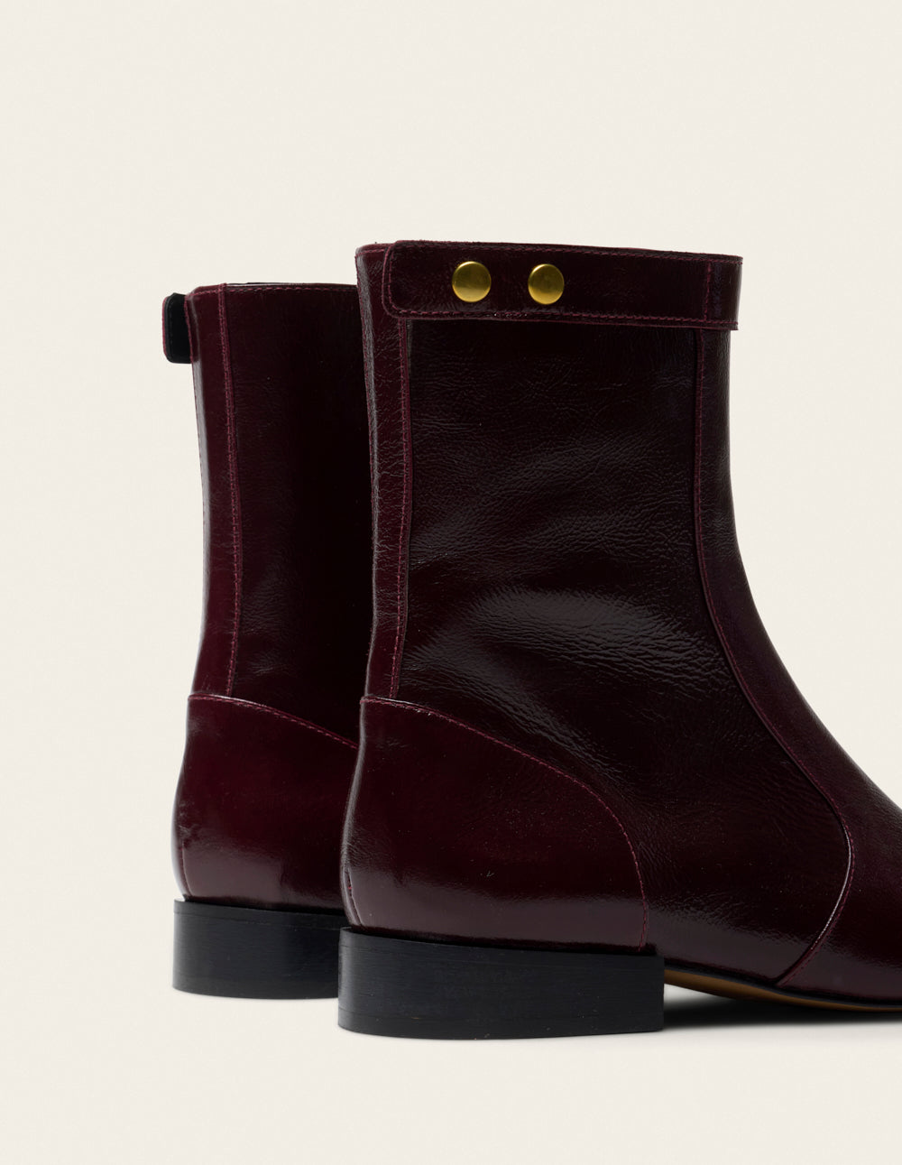 Fibi ankle boots - Burgundy patent pleated leather