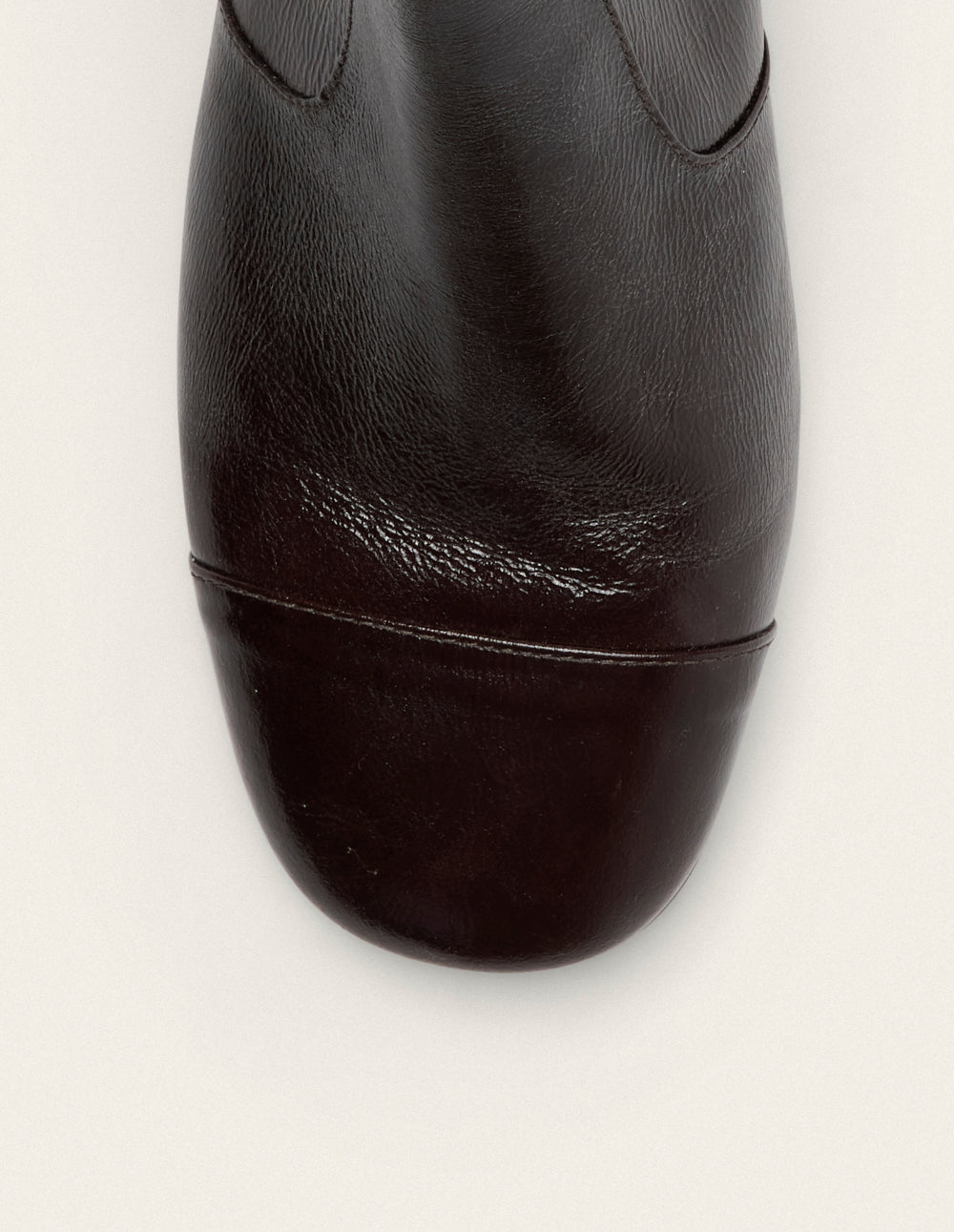 Bottines Fibi - Cuir plissé verni chocolat