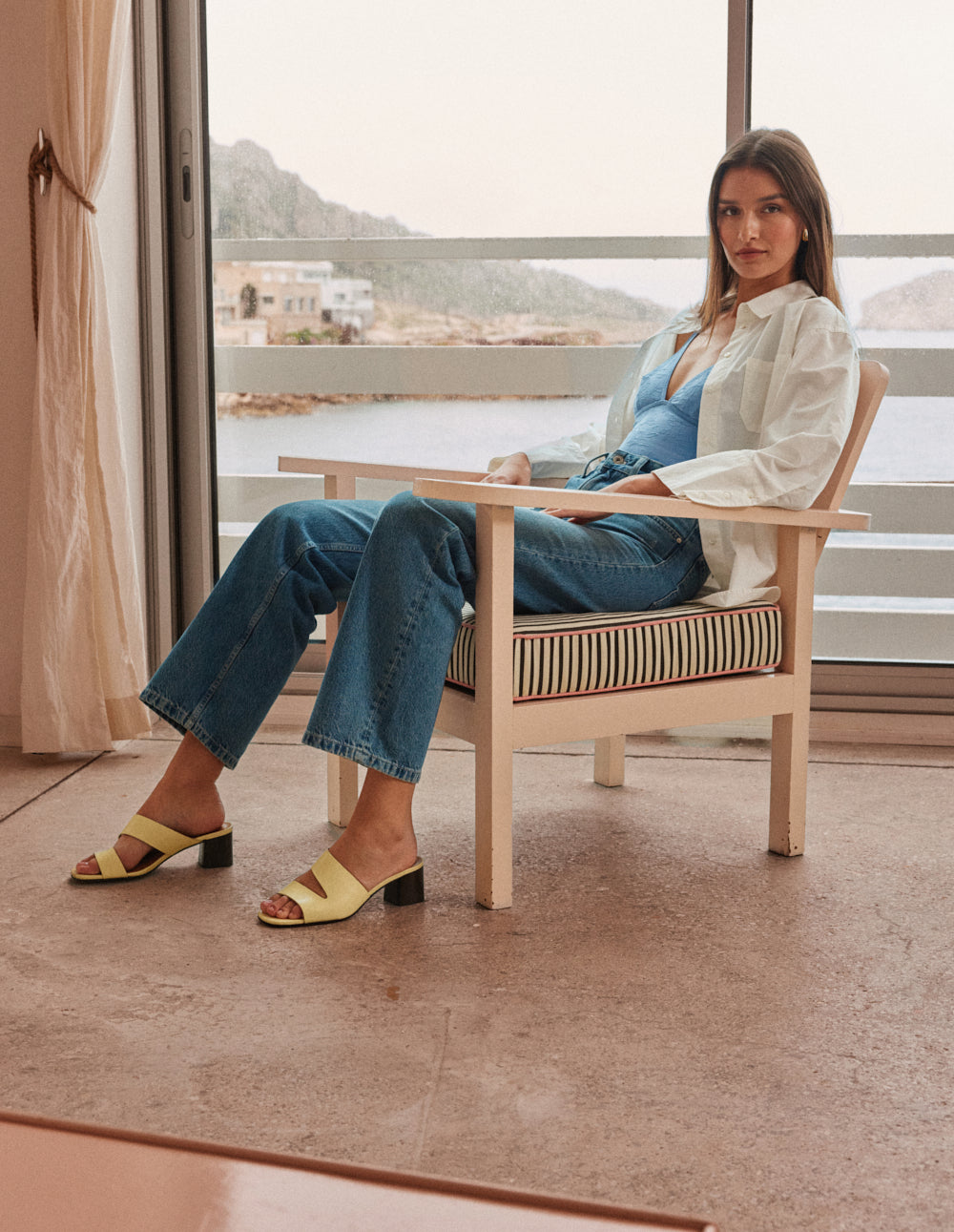 Mules Fika - Cuir jaune pastel